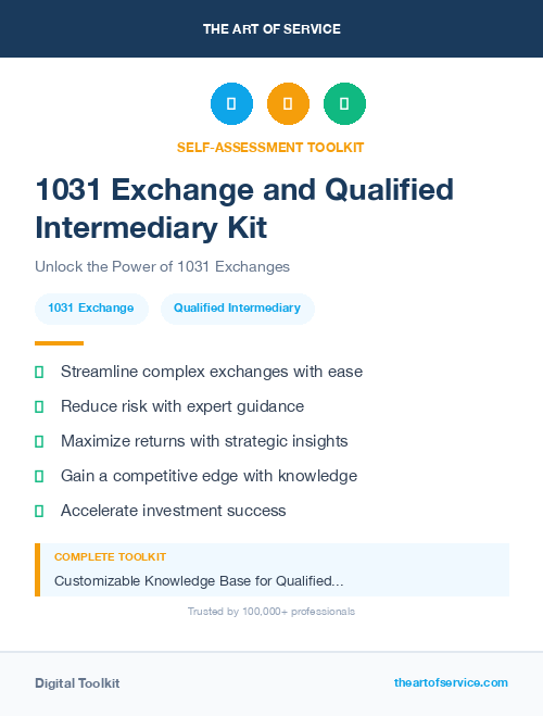 1031 Exchange and Qualified Intermediary Kit