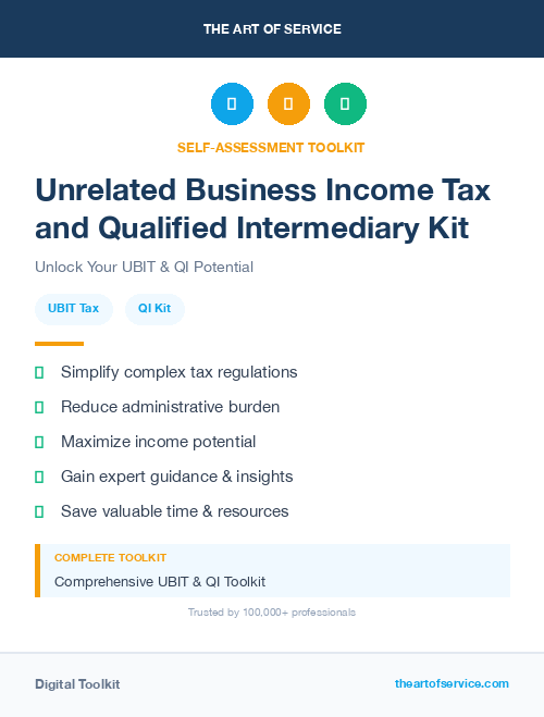 Unrelated Business Income Tax and Qualified Intermediary Kit