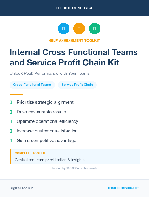 Internal Cross Functional Teams and Service Profit Chain Kit