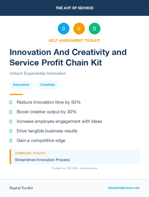 Innovation And Creativity and Service Profit Chain Kit