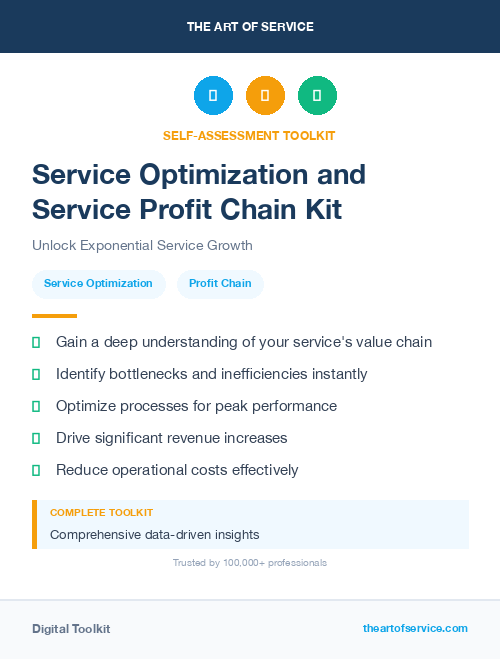 Service Optimization and Service Profit Chain Kit