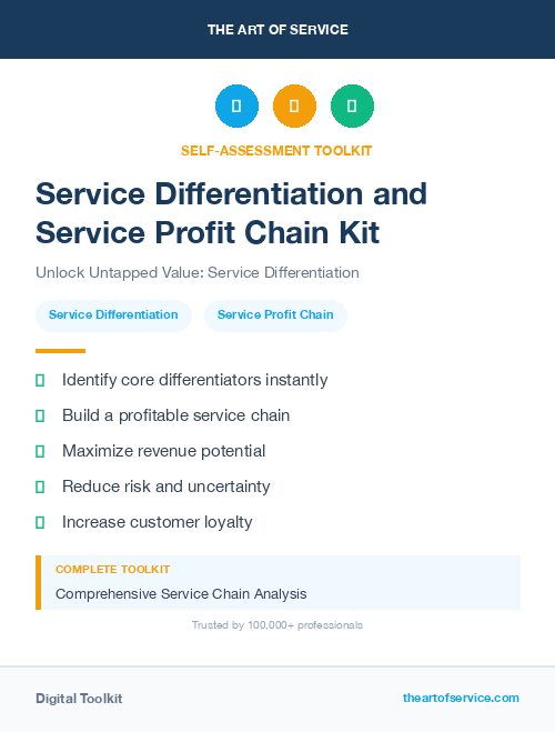 Service Differentiation and Service Profit Chain Kit