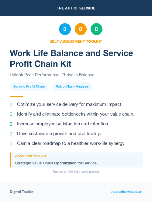 Work Life Balance and Service Profit Chain Kit
