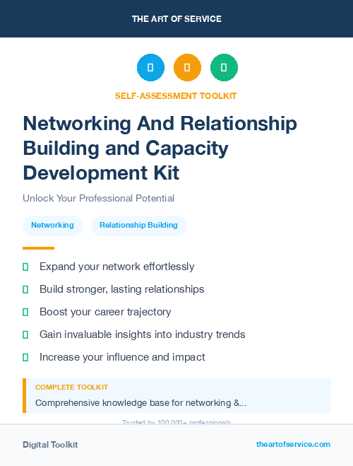 Networking And Relationship Building and Capacity Development Kit