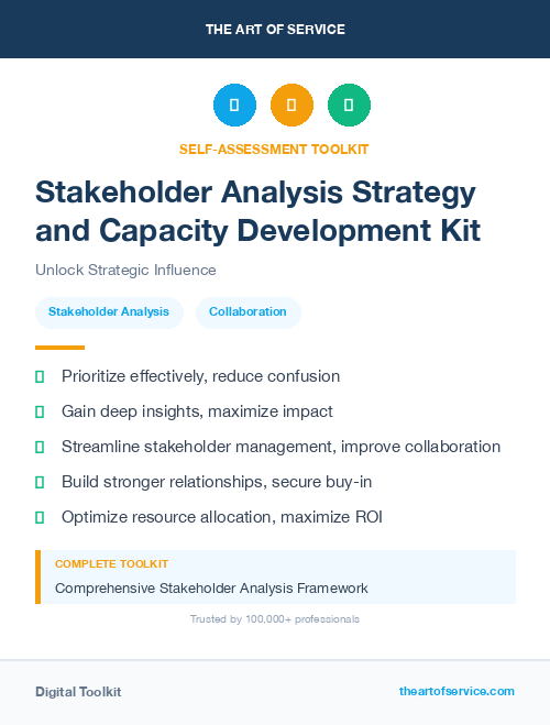 Stakeholder Analysis Strategy and Capacity Development Kit