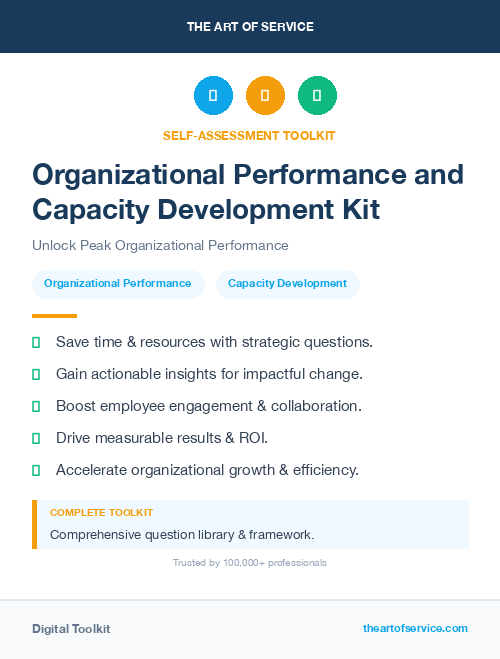 Organizational Performance and Capacity Development Kit