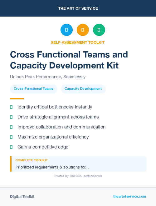 Cross Functional Teams and Capacity Development Kit