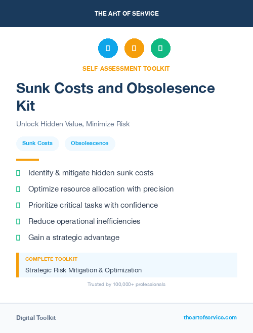 Sunk Costs and Obsolesence Kit