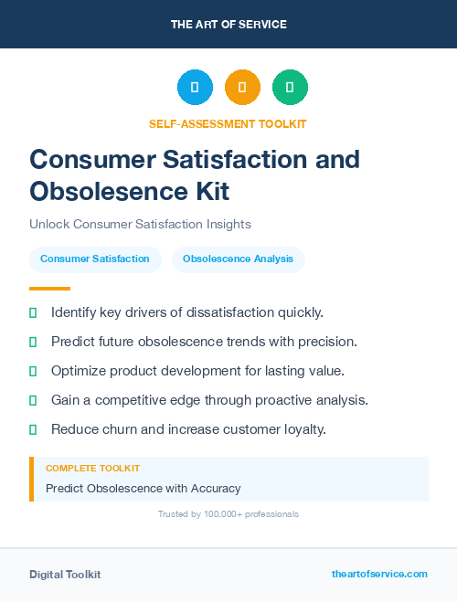 Consumer Satisfaction and Obsolesence Kit