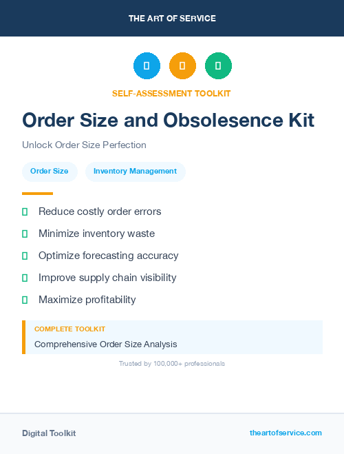 Order Size and Obsolesence Kit