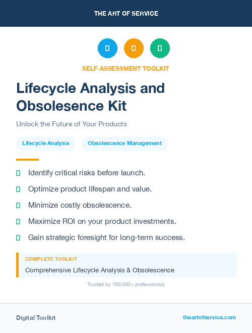 Lifecycle Analysis and Obsolesence Kit