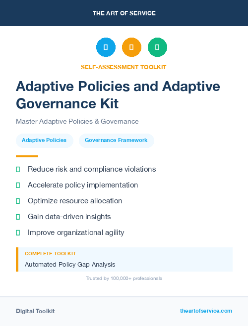 Adaptive Policies and Adaptive Governance Kit