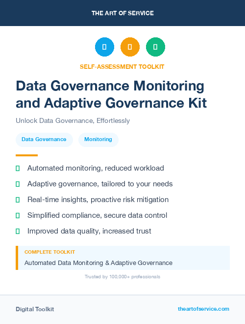 Data Governance Monitoring and Adaptive Governance Kit