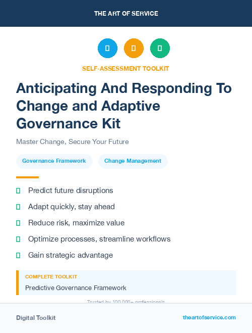 Anticipating And Responding To Change and Adaptive Governance Kit