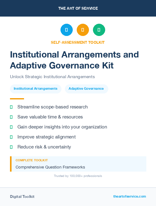 Institutional Arrangements and Adaptive Governance Kit