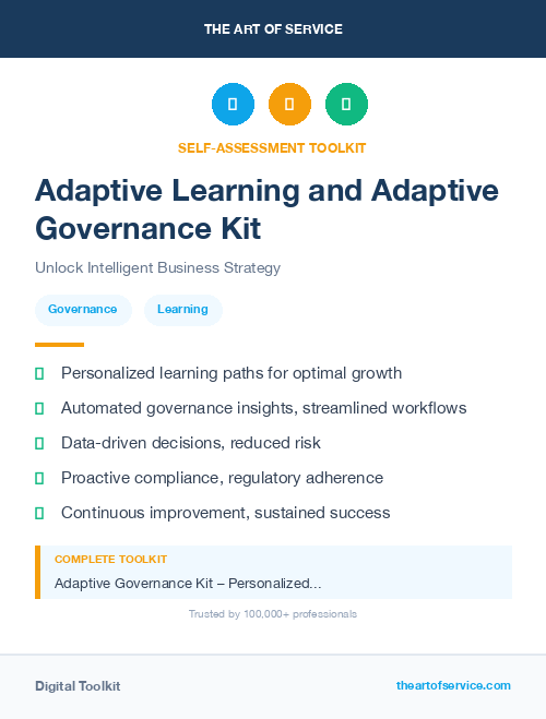Adaptive Learning and Adaptive Governance Kit