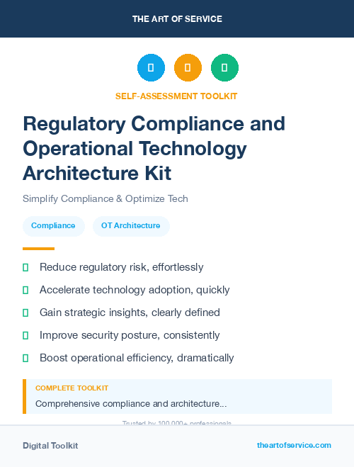 Regulatory Compliance and Operational Technology Architecture Kit