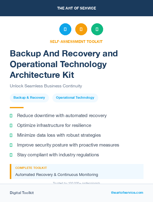 Backup And Recovery and Operational Technology Architecture Kit