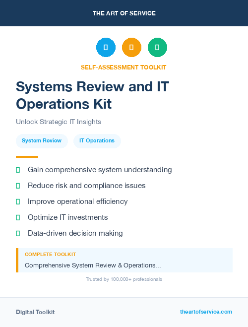 Systems Review and IT Operations Kit