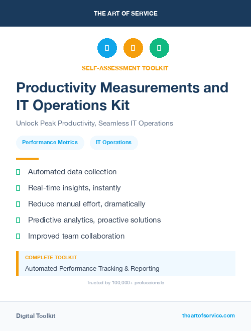 Productivity Measurements and IT Operations Kit