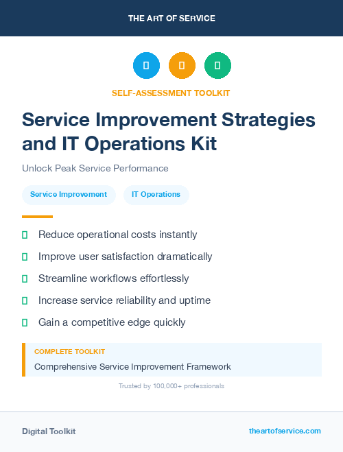 Service Improvement Strategies and IT Operations Kit