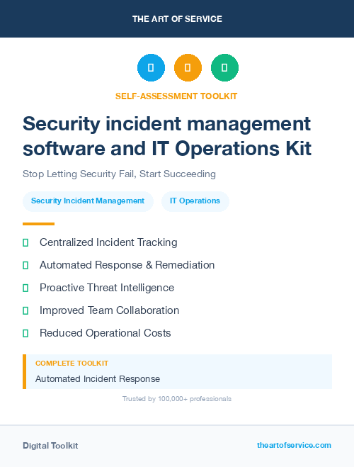Security incident management software and IT Operations Kit