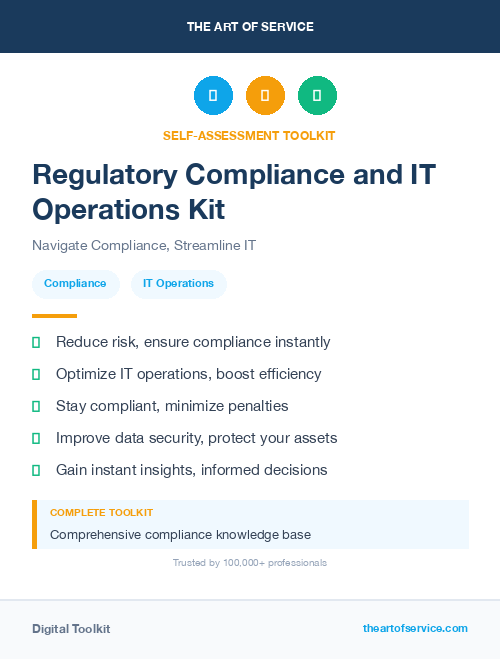 Regulatory Compliance and IT Operations Kit
