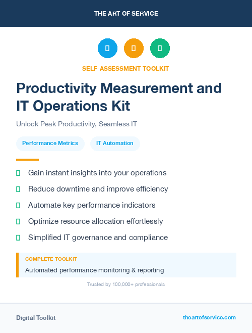 Productivity Measurement and IT Operations Kit