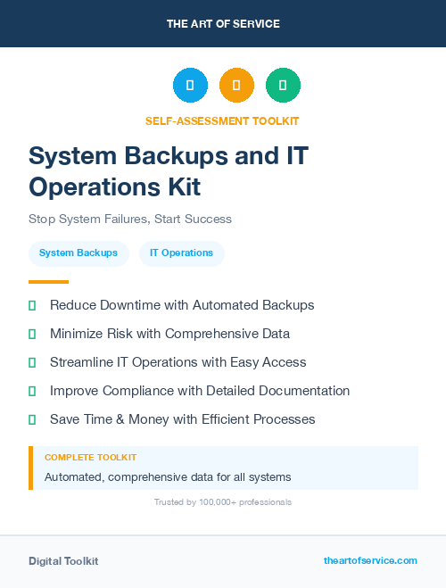 System Backups and IT Operations Kit