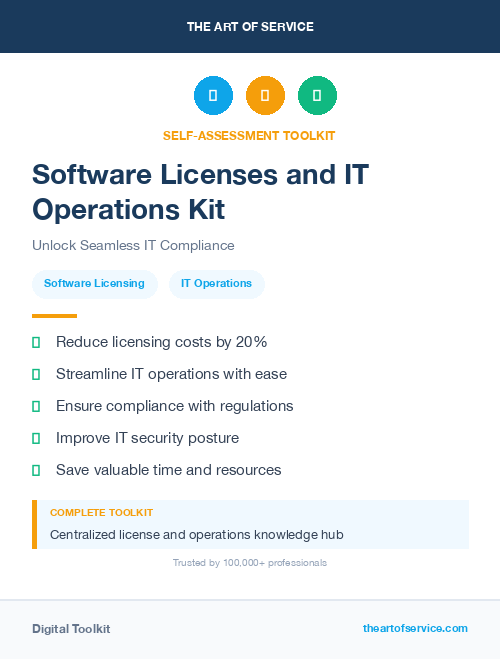 Software Licenses and IT Operations Kit