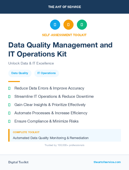 Data Quality Management and IT Operations Kit