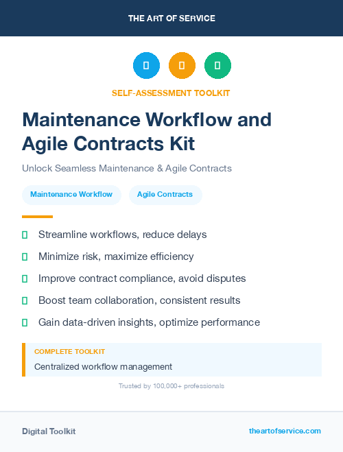 Maintenance Workflow and Agile Contracts Kit