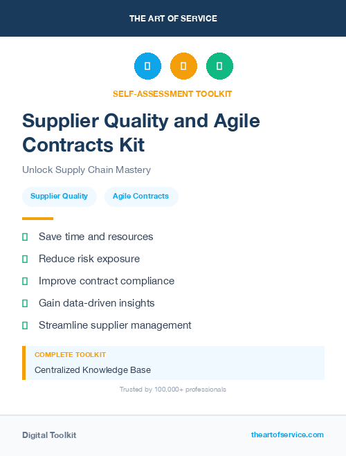 Supplier Quality and Agile Contracts Kit