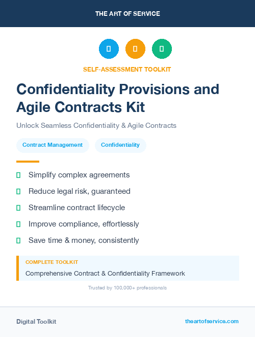 Confidentiality Provisions and Agile Contracts Kit