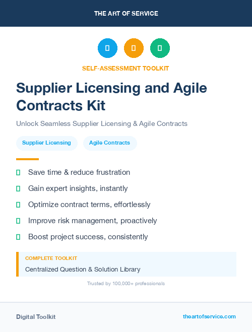 Supplier Licensing and Agile Contracts Kit
