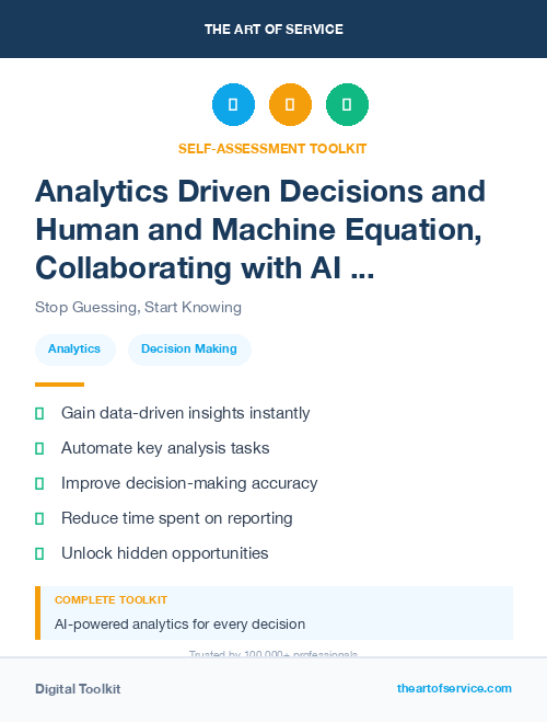 Analytics Driven Decisions and Human and Machine Equation, Collaborating with AI for Success Kit
