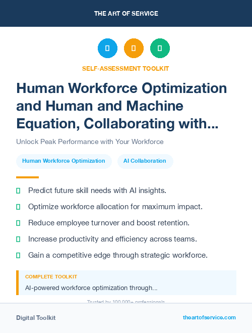 Human Workforce Optimization and Human and Machine Equation, Collaborating with AI for Success Kit