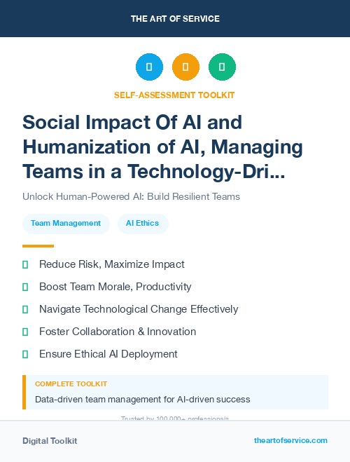Social Impact Of AI and Humanization of AI, Managing Teams in a Technology-Driven Future Kit