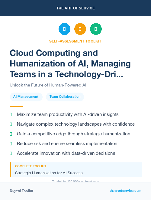 Cloud Computing and Humanization of AI, Managing Teams in a Technology-Driven Future Kit