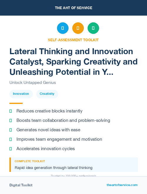 Lateral Thinking and Innovation Catalyst, Sparking Creativity and Unleashing Potential in Your Team Kit