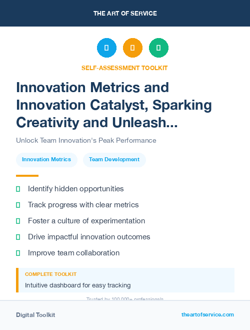 Innovation Metrics and Innovation Catalyst, Sparking Creativity and Unleashing Potential in Your Team Kit