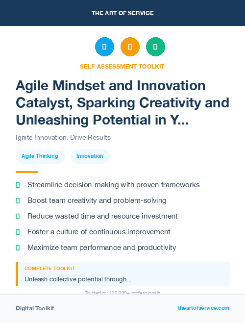 Agile Mindset and Innovation Catalyst, Sparking Creativity and Unleashing Potential in Your Team Kit