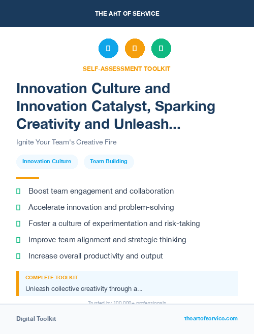Innovation Culture and Innovation Catalyst, Sparking Creativity and Unleashing Potential in Your Team Kit