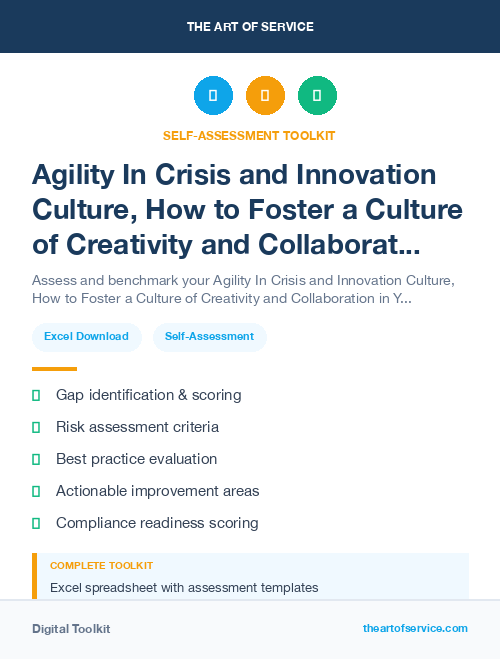 Agility In Crisis and Innovation Culture, How to Foster a Culture of Creativity and Collaboration in Your Organization Kit