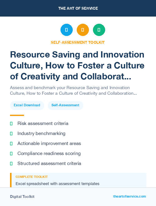 Resource Saving and Innovation Culture, How to Foster a Culture of Creativity and Collaboration in Your Organization Kit
