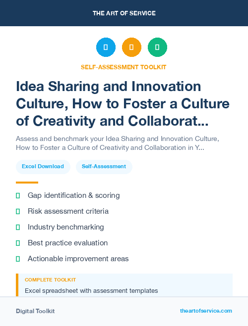 Idea Sharing and Innovation Culture, How to Foster a Culture of Creativity and Collaboration in Your Organization Kit