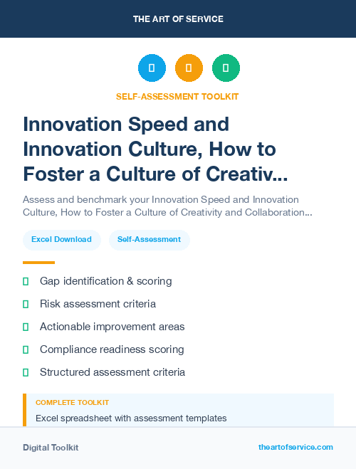 Innovation Speed and Innovation Culture, How to Foster a Culture of Creativity and Collaboration in Your Organization Kit