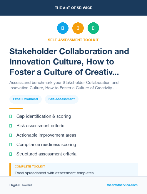 Stakeholder Collaboration and Innovation Culture, How to Foster a Culture of Creativity and Collaboration in Your Organization Kit