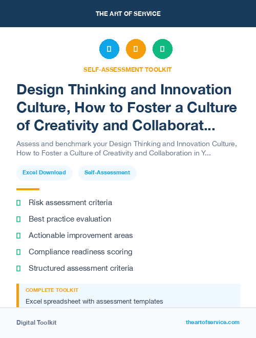 Design Thinking and Innovation Culture, How to Foster a Culture of Creativity and Collaboration in Your Organization Kit