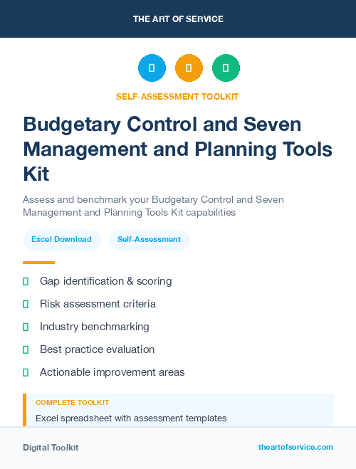 Budgetary Control and Seven Management and Planning Tools Kit